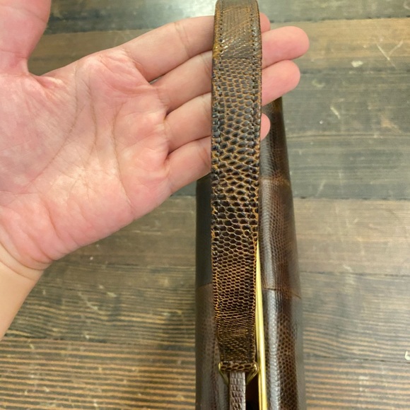 Vintage lizard leather handbag - Picture 7 of 8